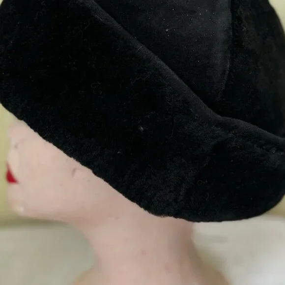 Vintage Shearling Bucket Rimmed Hat Sheepskin Fur Cozy Warm Leather Custom Fur - Picture 13 of 13